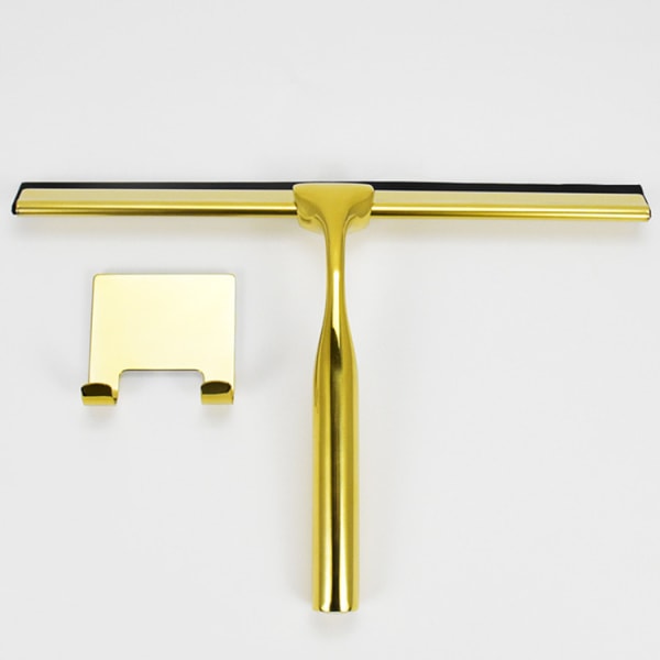 Gull sylindrisk skrape i rustfritt stål + firkantet krok