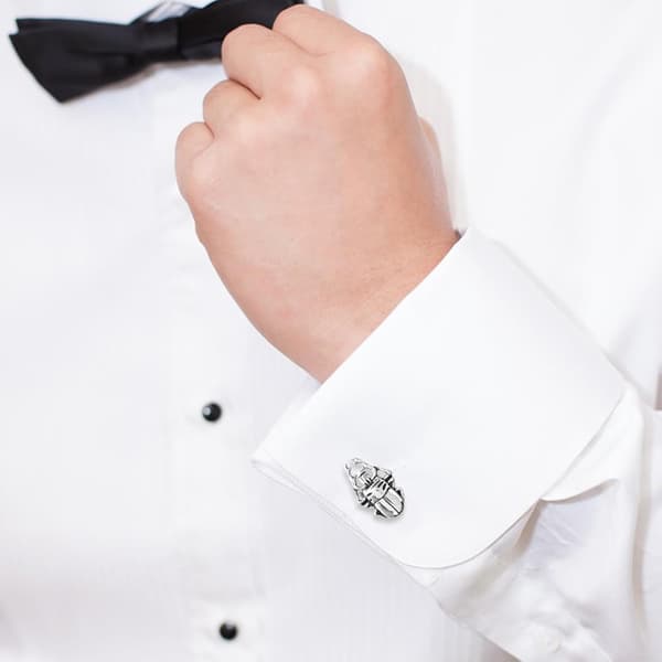 Bille mansjettknapper for menn Sølv sinklegering skjorte tilbehør