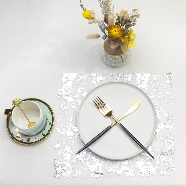 Mesh Table Runner with Silver Foil 28cmx5m, Metallic Table Band (Silver, 5m) Silver silver