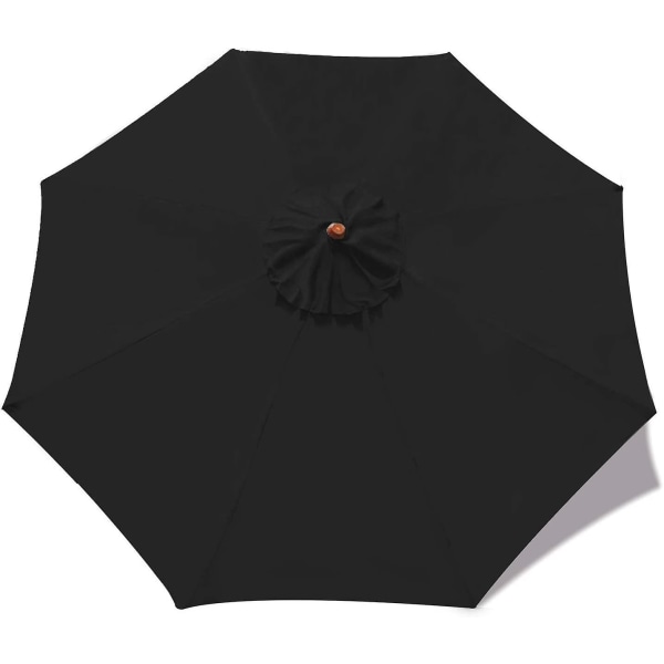 Udskiftningsbetræk til parasol, 8 ribber, 3 m, vandtæt, anti-UV, udskiftningsstofsort black
