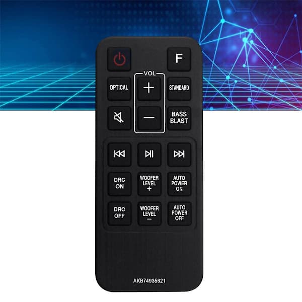 Replacement Remote Control Akb74935621 for LG Sound Bar Sj2 Sj2.aeusllk Sj2.deusllk [DB] Black