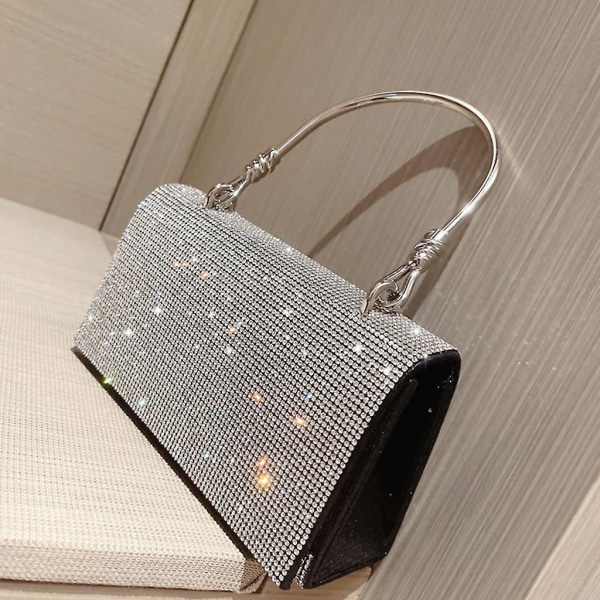 Kvinners Bryllups Clutch Håndveske Damer Kveldsveske Glitter Kjede Skulderveske