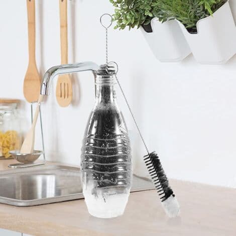 Set med 2 flaskborstar Avancerad rengöringsflaskborste för glasflaskor, termosar, nappflaskor och koppar. (FMY)