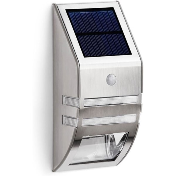 Utendørs solcellelampe med bevegelsesdetektor Vanntett-Rustfritt stål-Utendørs vegglamper-Med for hage, terrasse, sti, etc.