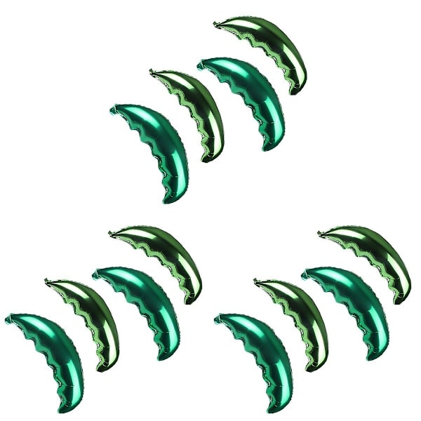 12 stk Folieballonger Kokos Palmblad Formet Ballong For Hawaii Fest Dekorasjoner (2 stk Drak Grønn 12 pcs 99*32cm