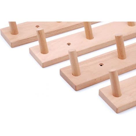 Linghhang - Solid Beech Coat Rack - 4 Hooks - Elegant Wall Mount for Hallway, Bathroom, Bedroom - Made in Europe