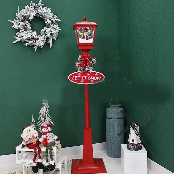 20/50cm LED-belyst julgatalampa Söt tecknad tomte snögubbe julserie lyktstolpe med girland båge skylt 20cm snögubbe