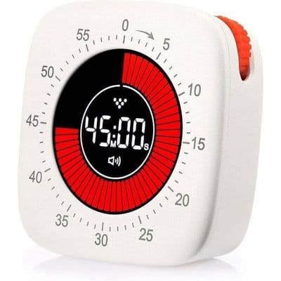 Digital Visuel Timer - PZCC - Farveskærm - 60-minutters Nedtælling - Lydløs - 4 Alarmtilstande