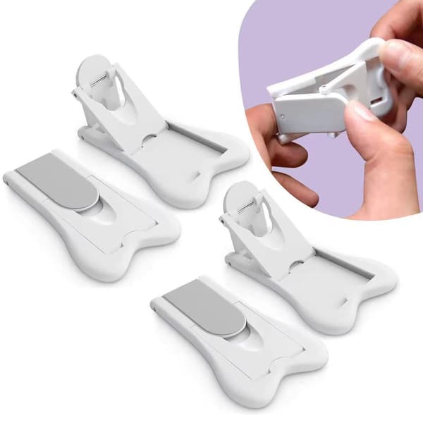 Sliding Door Child Safety Lock 4-Pack Adhesive Baby Proofing for Windows Cabinets