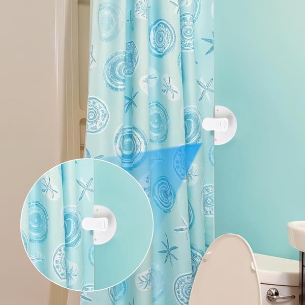 Duschdraperiklämmor, Duschstänkskydd, Vindtäta duschstänkskydd, Självhäftande duschdraperihållare håller draperier och foder (6 st) [Ho]