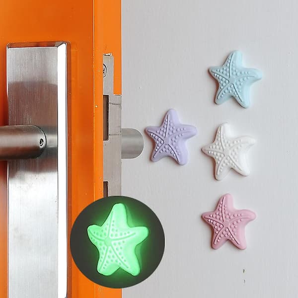 Luminous Starfish Silicone Anti-Collision Pad Door Handle Door Back Wall Silent Anti-Collision Paste Buffer Pad Bathroom