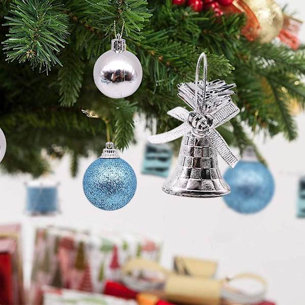 Julgranspynt Set, 32 st Mini Röda och Gyllene Bollpynt Dekoration för Julgranar Blå Blue