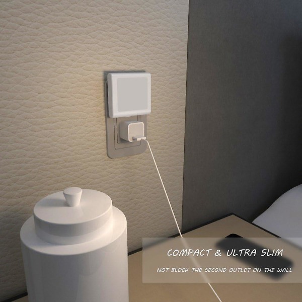 Plug-in LED nattlys, med automatisk skumring til daggry-sensor, justerbar lysstyrke Varmt hvitt lys, egnet for korridorer, soverom, barnerom