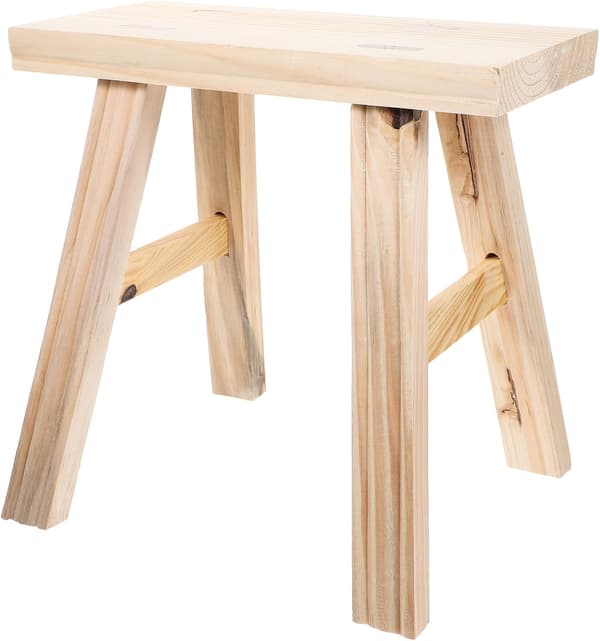 Small Wooden Stool Cute Step Stool 24 x 15 x 22 cm Wood Material Retro