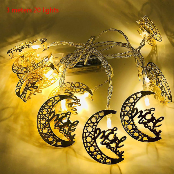 20 lightsAString Lights Star Moon Castle Shape Battery Powered Waterproof Hanging Lantern Decoration20 lightsA