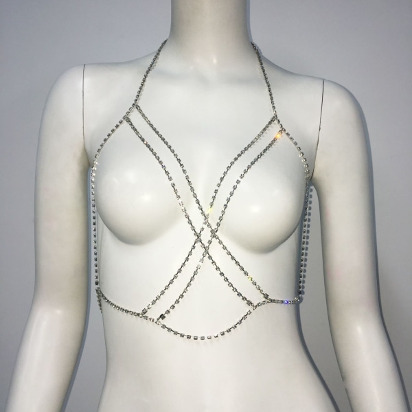 kæder lavet af legering og krystaller,Bra Chains Sommerkostumer Body Chain Rhinestone