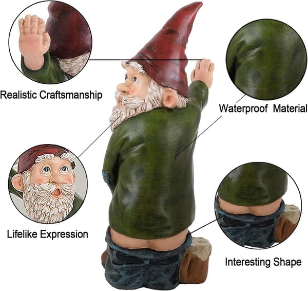 Hagegnompynt, Vanntett Harpiks Morsom Hagegnomstatue
