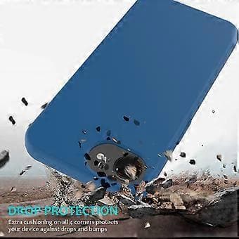 För iPhone 16e Skal Stöttåligt Flytande Silikon Mjukt Foder Baksida Telefonskal - Blå Blue