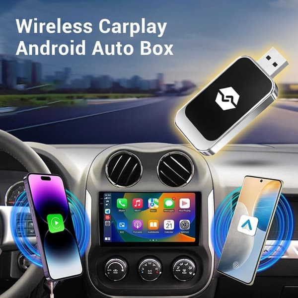 Trådløs CarPlay-adapter 2025, for CarPlay og Android Auto, Plug-and-Play, USB-C