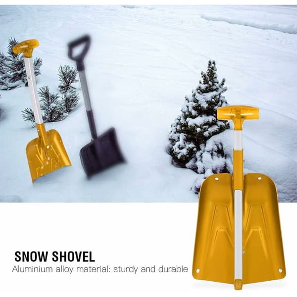 Snow Shovel, Comfortable Handle, Telescopic Snow Shovel Extension, Fine Texture for Outdoor Use (Gold)-FM-