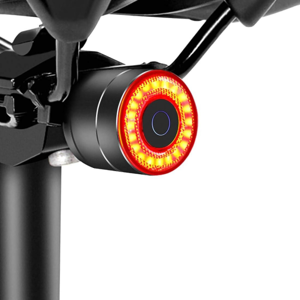 Cykelbakljus: Auto på/av Bakre cykelficklampa USB Uppladdningsbar Säkerhet Röd LED-baklykta Vattentät cykelljus