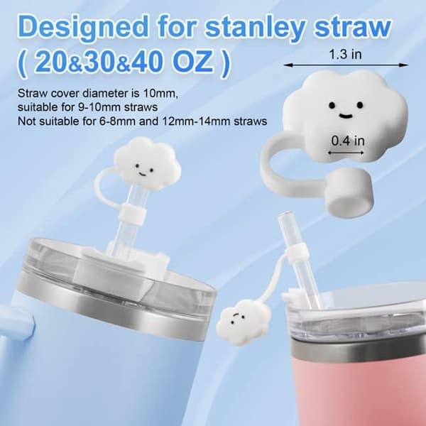 Flasklock, 4-pack, sugrörslock, sugrörsskydd, lämpligt för Stanley Cup-tillbehör