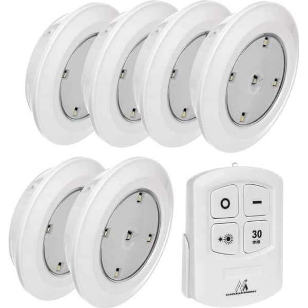 Cordless LED Lamp - Maclean - MCE165 - Remote Control Included - 6 Pieces - Wall and Ceiling Lighting