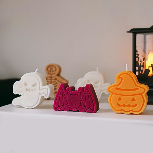 Halloween-doftljusdiffusor, 4-pack doftljusdiffusor i olika former, kan användas som Halloween-dekorationer och Halloween-doftljusdiffusorgåvosats