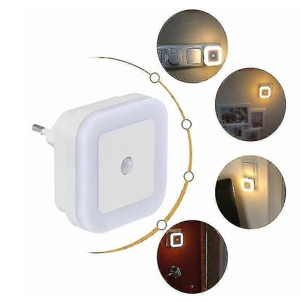 LED Night Light with Motion Detector, Energy-Saving Socket Lamp, Warm White, Children 1pc