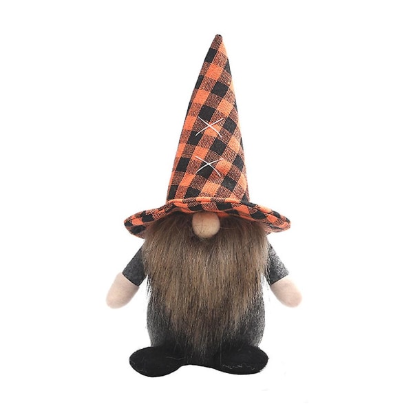 Halloween Gnome Standing Sweden Tomte Nisse Handmade Farmhouse Kitchen DecorOrange hat