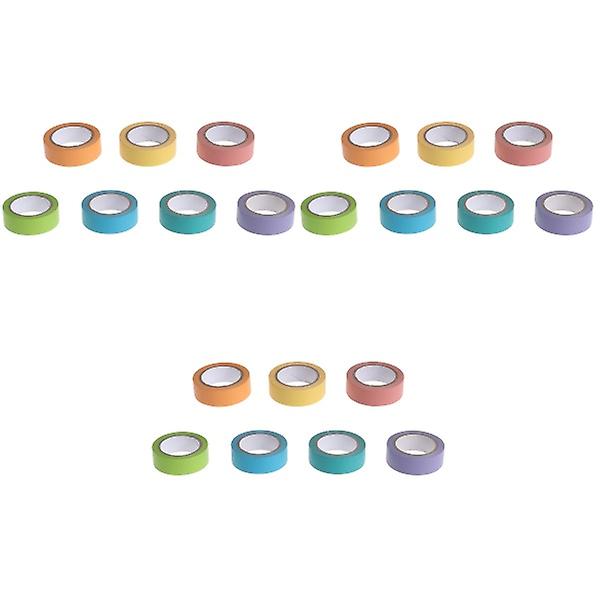 21 rullar Washi-tejp Färgad dekorativ gör-det-själv-tejp Rainbow Candy Color självhäftande maskeringstejp för P 21 Rolls