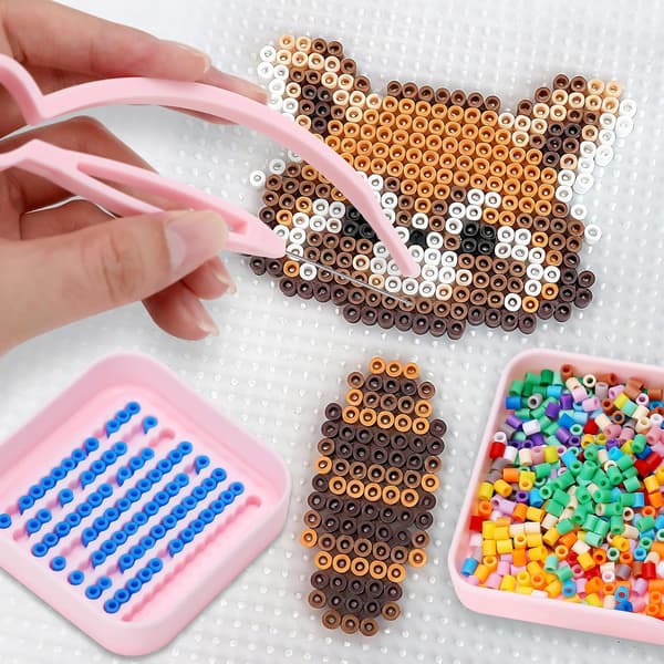 6-piece 2.6mm fuse bead board kit, Perler bead board single/double needle tweezer kit, efficient bead board sorting tool for easy bead handling