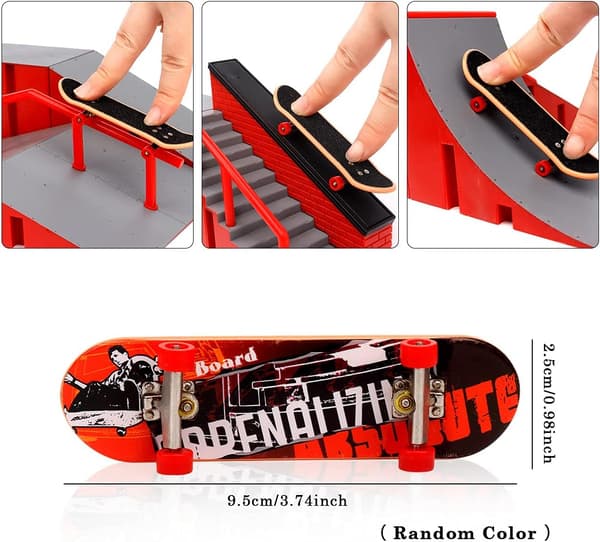 Finger Skateboard Rampe Sæt - Mini Skate Park Sæt Træningstilbehør