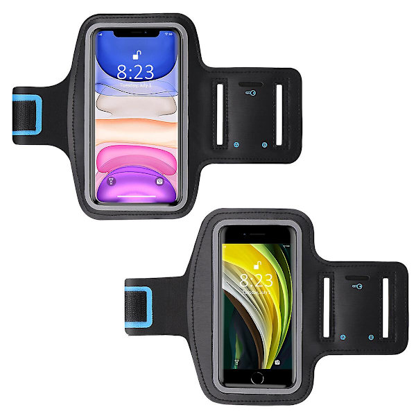 Smartphon Trænings Telefonholder Mobiltelefonholder Sportsarmbånd Telefonholder Løbearmbånd Nøgleholder Arm Telefonholder Sort