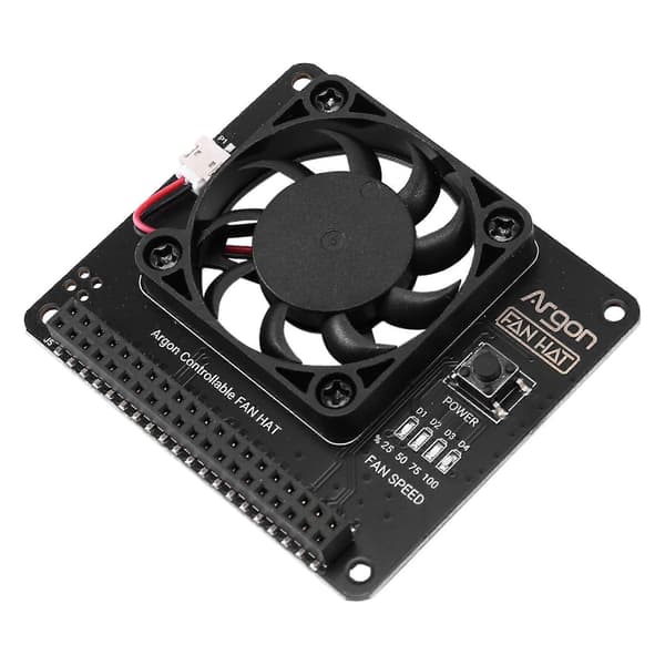 Argon Vifte HAT for Raspberry Pi 4/3 Kjølevifte med programvarejusterbar hastighet / 40 mm stor vifte for Ra