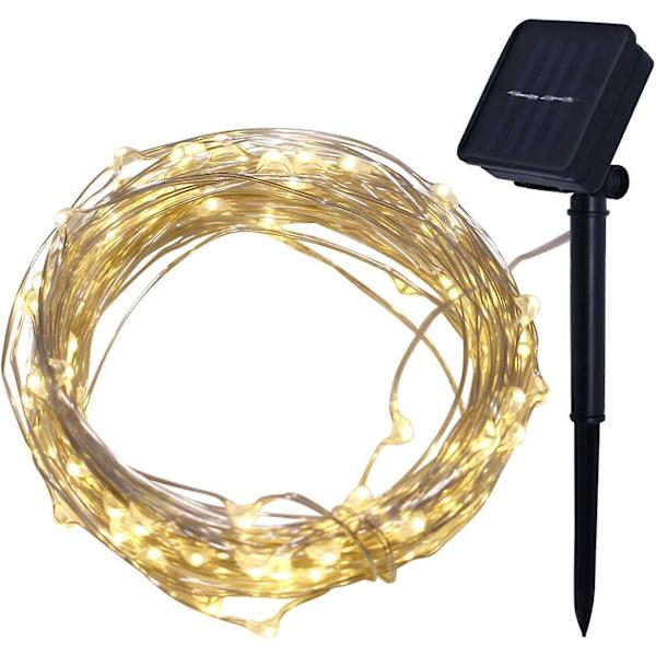 4m 40 LED-strängar Solcellsdrivna Utomhus Mikro LED-Fairy Lights Tråd, Kalla Vit, Varma Vit, Färgglada Dekorationer För Terrass, Trädgård, Sovrum, Jul