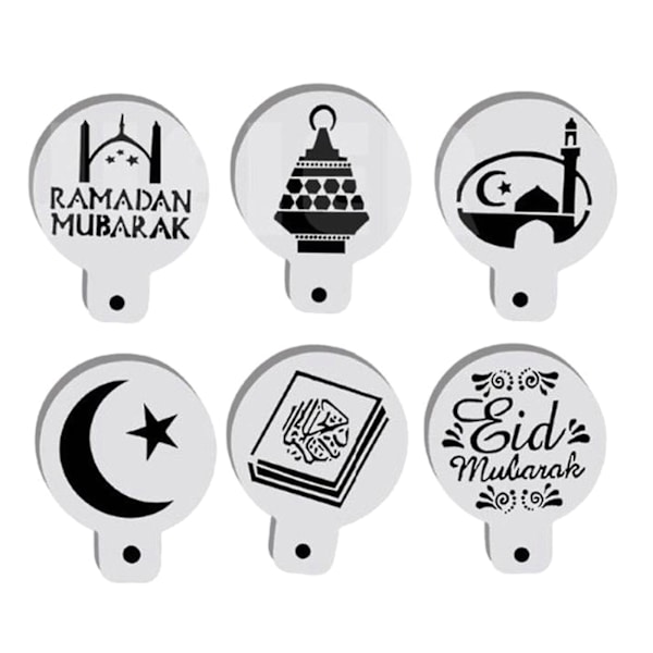 Ramadan-bakemønster i plast for kaker, kaffedekorasjon, 15 stk