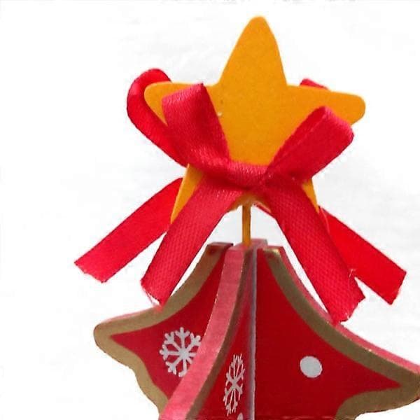 2 Miniature Wooden Christmas Tree Decorations, Miniature Christmas Tree D