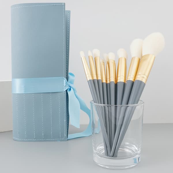 Bærbar blød pels makeupbørste, Morandi farvet makeupbørstesæt, b