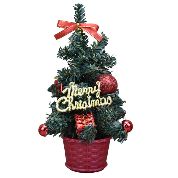 Mini konstgjorda julgranar Xmas Desktop Dekoration Tree Set Bordsskiva julgran, för Kristus Red