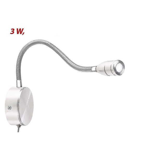 Sengelampe for lesing, Soveromslampe, 3w Led Berøringsdimming