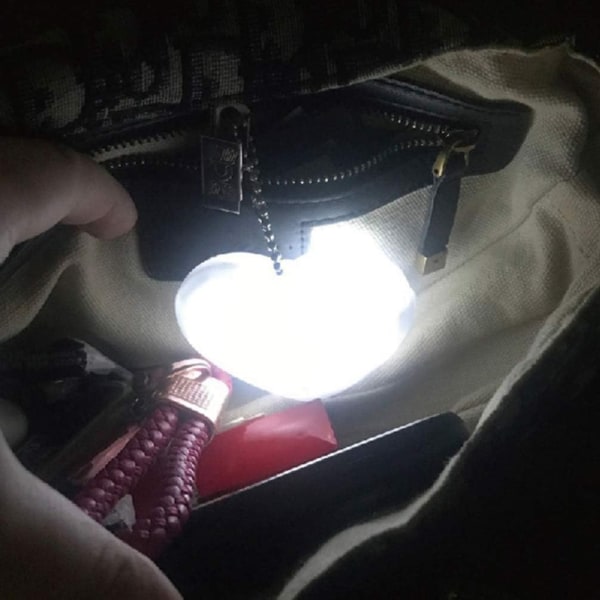 3 stk veskelys håndveske lys, sensor berøringsaktivert lys mini hjerteform nattlys håndveske veske lampe Beste gaver til kvinner Jenter Valentinsdag