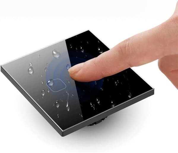 Simple Black Glass Touch Wall Switch with High-Quality Square Button and LED Backlight