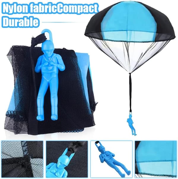 Parachute Toy, Hand Throwing Parachute Toy Set, Multicolor Parachute
