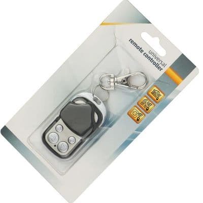 Black color. 4-button wireless remote control, 433 MHz, low power consumption, high professional stability, sensitivity.