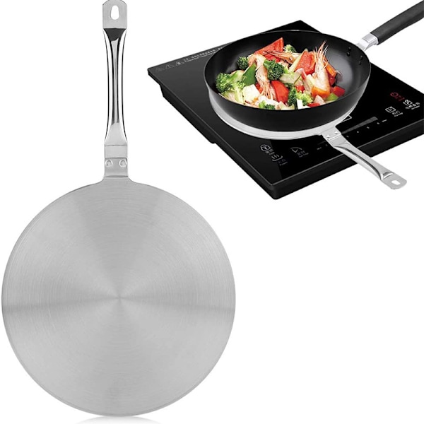 Diffuusori Levy Ruostumattomasta Teräksestä Induktiolle, Kahvalla, Kaasulieden Induktiokookkipöydän Lämpödiffuusori Kotitalouden Tarvikkeet - 22cm
