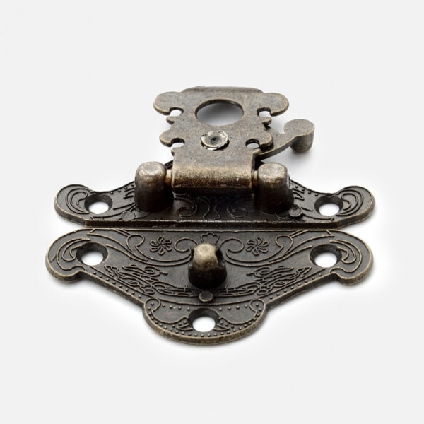 Antik prægning dekorativ messing hasp lås Lås med skruer til europæisk stil smykke æske dekoration