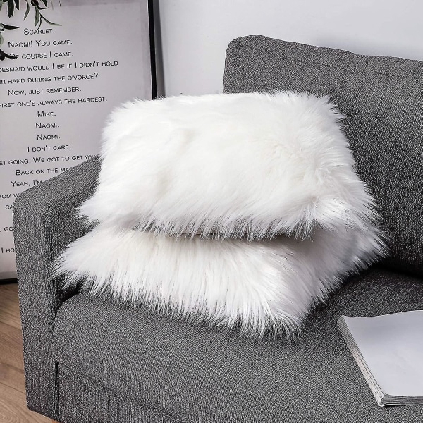 Faux lammeskinn Saueskinn Teppe 50 X 150 Cm Modern Stue Teppe Fluffy Langt Hår Fur Look Koselig Saueskinn Nattbord Teppe Sofamatte (hvit, 50 X 150 Cm)