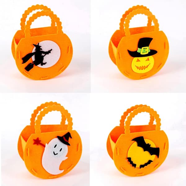 4 st Halloween Stereo Pumpaväskor, Pumpakorgväska Portabel