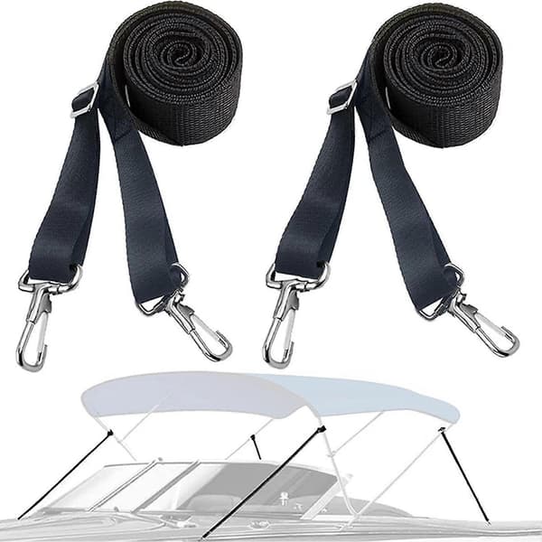 1 Par Justerbare Bimini Top Stropper Dobbelt Ende Snap Hook Båd Kaleche Stropper Båd Markise Hardware Tilbehør
